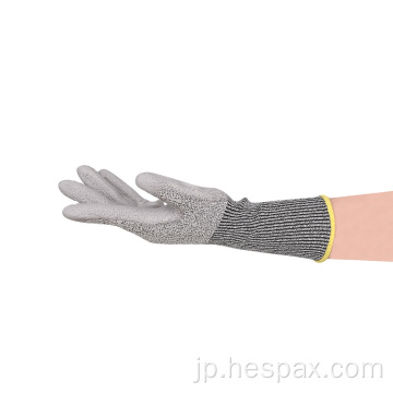 Hespax Nylon Protective Hppe Gloves Anti cut Puを浸した